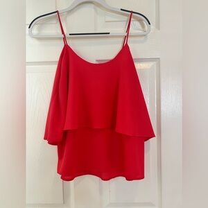 Paper Crane Dopamine Bright Orange/Red Strappy Layered Top Size Small